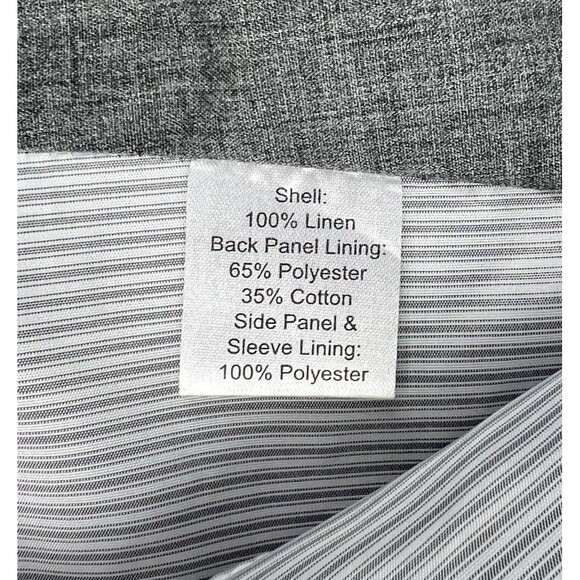 Joseph Abboud Linen Sport Coat Jacket Two Button Gray Black Plaid  Mens Size XL - Picture 15 of 15